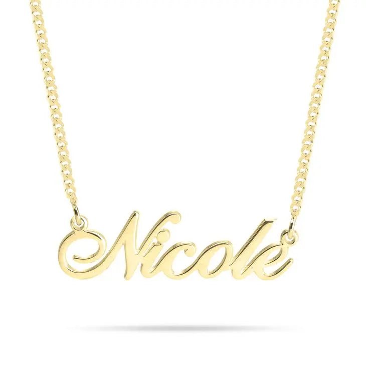 Sea Script Name Necklace