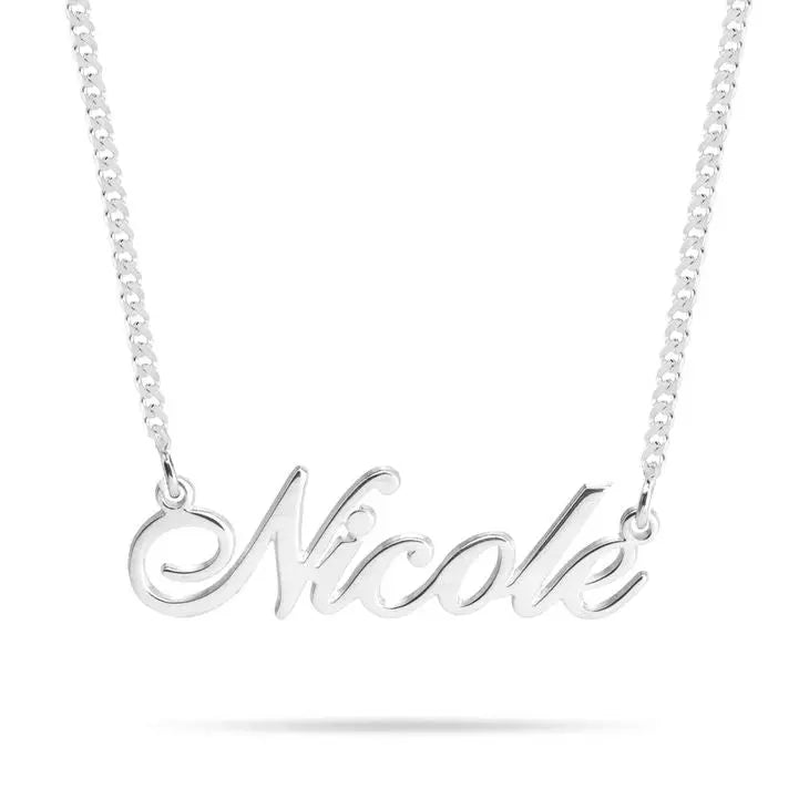 Sea Script Name Necklace